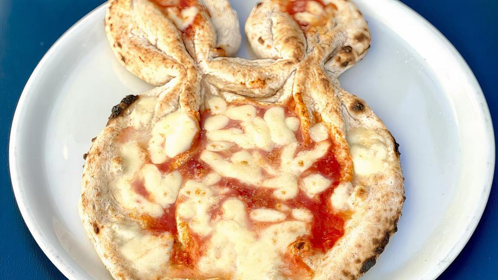 KIDS PIZZA · Mickey mouse shaped pizza, tomato, mozzarella cheese