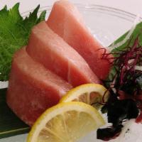 Chu Toro Sashimi - 3 Pieces · Blue fin tuna, medium fatty part.