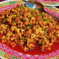 Extremely Hot Pepper · stir fry 5 diffferent kinds of hot pepper, shredded chicken and egg. very spicy. La si ni. w...