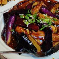 Eggplant in Spicy Garlic Sauce · Vegetarian. Served spicy.