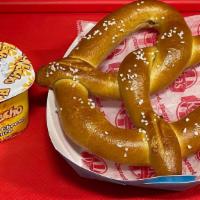 Soft Pretzels with Cheese · Pretzels (soft, buttery and salted) with Cheese Dip