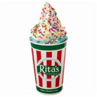 Cotton Candy Confetti Gelati · Layers of Cotton Candy Italian Ice & Vanilla Custard, topped with Rainbow Sprinkles.