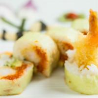 Happy Hour · Ebi tempura, spicy tuna, crabmeat, avocado, cucumber, soy paper, creamy spicy sauce: 8pc.