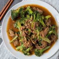 Broccoli Beef · Served with hot and sour soup steam rice or fried rice.