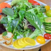 Market Fresh Salad · Mixed greens, carrots, grape tomato, cucumber, avocado, beet, apple