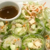Fresh Roll (Vegetarian) · Fresh clear rice paper rolls stuffed with lettuce, tofu, egg, cucumber, carrot, bean sprouts...