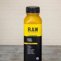 Boss' Tonic · by The Raw Juicery 12.3oz Ginger, turmeric, lemon, tangerine oil, camu camu, coconut nectar