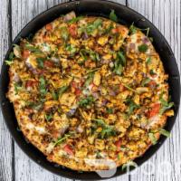 East Meets West (Chicken Tikka with Pepperoni) · Masala marinated chicken, pepperoni, red onions, bell peppers, fresh cilantro with Mozzarell...