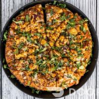 East Meets West (Chicken Tikka with Pepperoni) · Masala marinated chicken, pepperoni, red onions, bell peppers, fresh cilantro with Mozzarell...