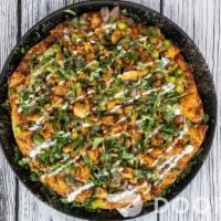 5 River Ranch (Chicken Tikka with White Sauce) · Masala marinated chicken, red onions, bell peppers, fresh cilantro, with Mozzarella cheese a...