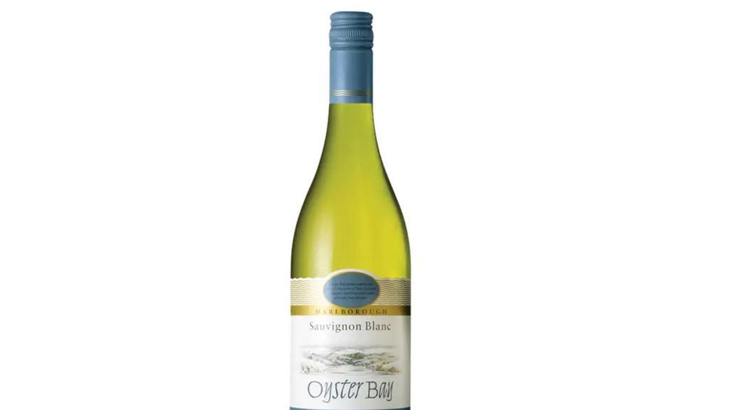 Oyster Bay Sauvignon Blanc, 750 mL bottle · Marlborough, New Zealand- Earthy, herbal, somewhat subdued lemony aroma with hints of tropical fruit, gooseberry, and coconut. Medium to full bodied with herbal, citrus and ripe peach flavors with a slightly creamy, pleasing mouthfeel.