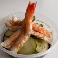 Ebi Sunomono · Shrimp, sliced cucumbers marinated in rice vinegar