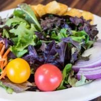 House Salad · Mixed greens, cherry tomato. Croutons and choice of dressing.