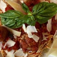 Spaghetti with Meatballs · Spaghetti with house made Marinara Sauce and Beef meatballs