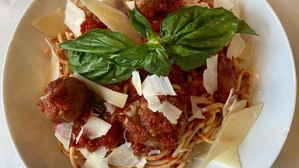 Spaghetti with Meatballs · Spaghetti with house made Marinara Sauce and Beef meatballs