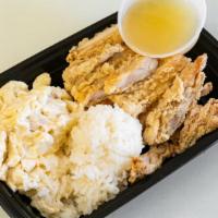 Mini Plate · 1 choice of  protein (small portion) + 1 scoop of rice + 1 scoop of mac salad