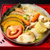 Dn. Vegetable Hot Soup · Napa cabbage, cabbage, kelp, shiitake, enoki mushroom, south poplar mushroom, tofu skin, sof...