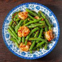 Shrimp With String Bean · Served with white rice.