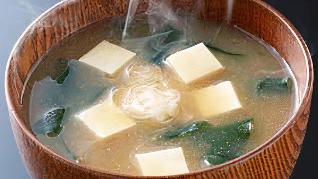 Miso Soup · Tofu, wakame, green onions.