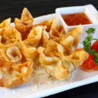 Crab Rangoon · Cream cheese, white crab meats, scallion, onion, water chestnut, carrot, and spices. Served ...