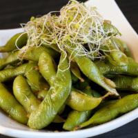 Spicy Edamame · Sauteed edamame with house special sauce.