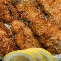 Fried Oysters (6) (AP) · Six pieces.