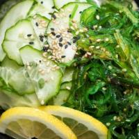 Cucumber Sunomono · Japanese salad with sweet vinegar dressing.