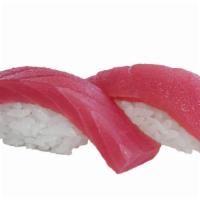 Maguro Nigiri · Two pieces, tuna.