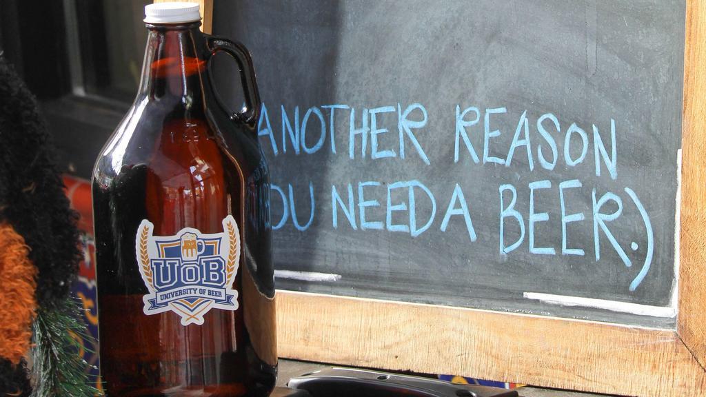Growler | 64 oz · One 64 oz growler filled with your choice of local craft beer.