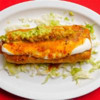 Chimichanga · Deep fried burrito. choice of meat with rice, beans topped with guacamole and sour cream.