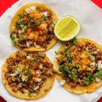 Taco Mexicano · Soft corn tortilla with your choice of meat, onions, cilantro and salsa