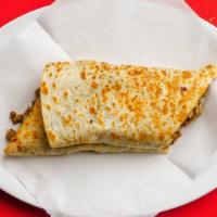 Quesadilla Suizaw/meat · big flour tortilla with choice of meat, melted cheese and pico de gallo