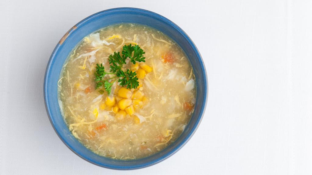 Sweet Corn Chicken Soup · Made with Shredded Chicken and Sweet Corn.