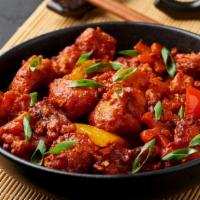 Chilli Fish · Tender Boneless pieces of Swai Fish, pan-fried in a Spicy Sauce.