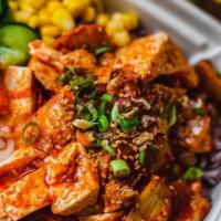Soft Tofu Kimchi (Vegan, Gluten Free) Bowl · Soft tofu cooked in special Kimchi sauce.
Select your choice of base, Banchan(Korean side di...