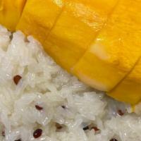 Mango Rice · Cambodian style Mango Rice with a sprinkle of roasted mung beans for that special texture an...