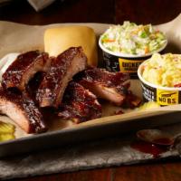 Half Rack Pork Rib Plate · Slow-smoked and rubbed with our Dickey's rib rub, served with 2 sides and a roll.
