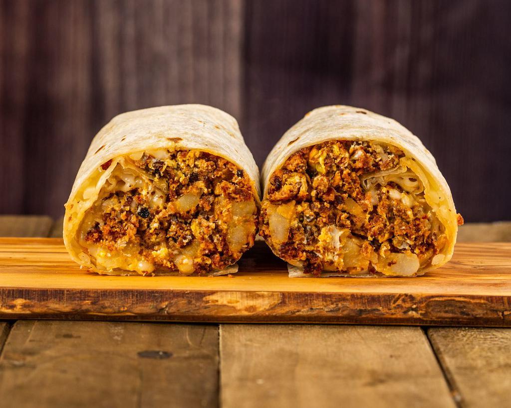 Meat Lovers Breakfast Burrito · A 14