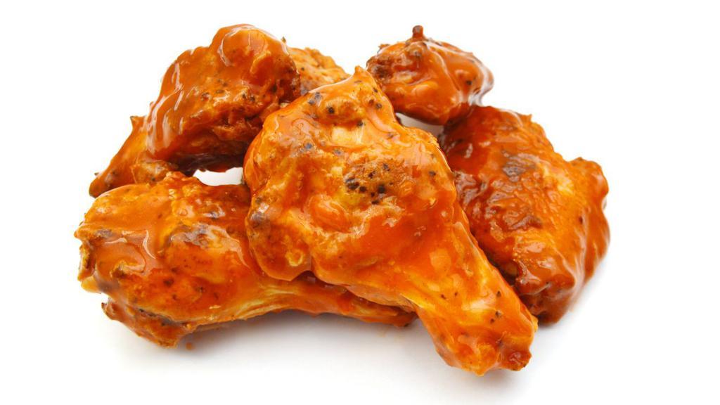 Buffalo Chicken Wings · Un-breaded chicken wings, fried then tossed in buffalo wing sauce.