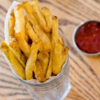 French Fries · Kennebec potatoes, hand cut fresh everyday. Served with sea salt.