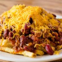 Chili Cheese Fries · French fries topped with our fresh made chilli and cheddar cheese.
