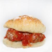 Meatball Parm · Our not-yet-famous meatball and homemade marinara sauce and parmesan cheese