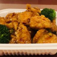 #24. General Tso's Chicken 左宗棠鸡 · Spicy.
  ** Additions of items will increase $ 1.00/item