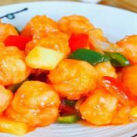 #72 Sweet & Sour Prawns  甜酸虾 · ** Additions of items will increase $ 1.00/item