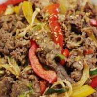 18. Beef Ribeye Bulgogi · Tender and sooth thinly sliced rib eye beef marinates in Korean BBQ sauce