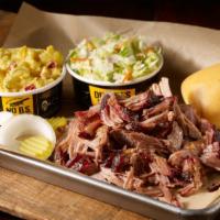 Pulled Pork Plate · Slow-smoked pulled pork dusted with our Dickey's rib rub, served with 2 sides and a roll