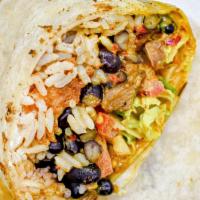 Chicken Burrito · Finely crafted mission-style burrito with Afghan-inspired marination techniques infused with...