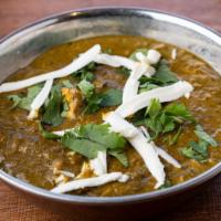 Palak Paneer · It is delicious paneer in spinach cooked with fresh ginger garlic touch of butter and cream.