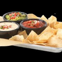 Chips & Dip Trio · HATCH QUESO / HOUSE-MADE GUACAMOLE / SALSA / HOUSE-MADE PICO DE GALLO / HOUSE-MADE TORTILLA ...