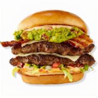 Guacamole Bacon Burger · DOUBLE PATTY / HAND-SMASHED / PEPPER JACK CHEESE / HOUSE-MADE GUACAMOLE / BACON / SHREDDED I...